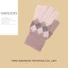 Guantes cálidos de invierno con contraste de rombos de diamante para hombres y mujeres, estudiantes, pareja, moda coreana, tejidos de cachemira, pantalla táctil