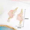 Accesorios para pulseras, collares, joyería DIY versátiles y creativos, colgante geométrico con circonita de rhinestone microincrustada, chapado en cobre de oro real 18K