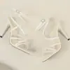 Sandálias de Salto Ultra Alto com Tira Fina para Mulheres, Sandálias de Moda com Bico Aberto e Bico Arredondado, Sapatos de Moda
