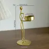 Adorno de Candelabro de Hierro Forjado Estilo Europeo Decoración Creativa para Sala de Estar Portavelas Prop para Cena Romántica a la Luz de Velas en Restaurante