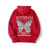 Sudadera casual con capucha de moda con letras nuevas de exportación europea y americana 2024 con mariposas multicolores