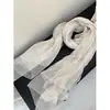 Cachecol fino de malha dupla listrado retrô, xale feminino estilo Maillard, proteção solar, acessório estiloso para o pescoço