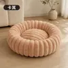 Cama de cachorro popular, ninho para pet, cama redonda de veludo cotelê para gato, quente e espessa para outono e inverno, almofada para pet de alta densidade