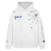Sudadera con capucha bordada de copo de nieve de marca americana moderna para hombre y mujer, estilo pareja, ajuste holgado para otoño e invierno, forro polar, sudadera pullover cálida