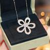 Versión Seiko de Collar de Girasol Grueso Chapado en Oro de 18k Full Diamond Moda Versátil Suministro Directo de Fábrica Mostrador Transmisión en Vivo Contador Mayorista