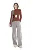 0301 Camiseta de Manga Larga de Cuello Alto Tejida Capa Base para Mujer Otoño e Invierno Versátil Ajustada Top Interior Estilo Básico de Lana