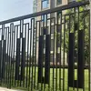 Barandilla de paisaje estilo chino de tubo de acero galvanizado, valla de hierro para muro residencial, valla protectora artística de patio estilo chino nuevo