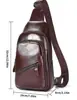 Bolso de pecho de cuero de alta gama, bolso nuevo, venta al por mayor, bolso de pecho casual de moda para hombre, bolso de mensajero de cuero de capa superior, productos nuevos transfronterizos