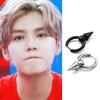 Pendientes de punta circular coreanos sencillos de marca de moda Lu Han con personalidad, pendientes de hip hop para hombres y mujeres, pendientes de acero de titanio al por mayor