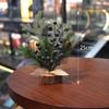 Mini árbol pequeño de Navidad para escritorio, decoración de Año Nuevo, árboles pequeños de frutos rojos con borde cruzado.