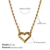 Colar Coração Vazado Francês Mais Vendido Aço Inoxidável Banhado a Ouro Real 18K Pulseira Simples Elegante Estilo Ins Transfronteiriço