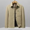 Chamarra de plumón estilo workwear con chaqueta de lana, Chaqueta de lana a la moda, Chaqueta corta cálida de calidad, Ropa moderna para hombre