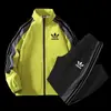 Conjunto de Tres Hojas con Estampado Mismo Estilo de Kevin con Chaqueta con Cremallera a Rayas de Bloques de Color para Deportes al Aire Libre, Chaqueta Unisex con Logo 3D