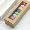 Caixa de Macarons Atacado Janela Transparente Papel Kraft Caixa de Embalagem para Sobremesas Biscuits de Panificação Biscoito Massa Gaveta Caixa