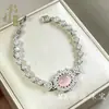 Pulseira de Calcedônia de Gelo Natural de Alta Qualidade para Mulheres, Pulseira Cor de Jade com Jade Branco e Ágata Verde Incrustados, Presente de Aniversário para Mulheres