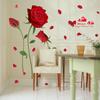 Pegatinas de pared creativas calientes románticas rosa roja dormitorio sala de estar pegatinas de protección ambiental PVC impermeable mural decorativo venta al por mayor