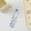 Cordón Cuadrado de Colores para Teléfono Móvil Cadena de Oso de Dibujos Animados para Teléfono Móvil Joyería para Funda de Teléfono Móvil DIY Joyería Colgante Hecha a Mano con Cuentas