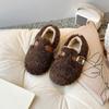 Sapatos Peludos para Meninas 2026 Inverno Novos Sapatos Infantis Sapatos de Algodão Princesa para Meninas Mocassins de Bebê com Forro Duplo de Algodão e Lã