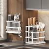 Soporte para Cuchillos Estante de Almacenamiento de Cocina Montado en Pared Sin Taladro Drenaje Soporte para Palillos Organizador de Cuchillos y Utensilios de Cocina de Escritorio para el Hogar