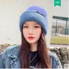 Gorro de Invierno Grueso de Punto de Doble Capa para Mujer Versión Coreana Protección para los Oídos Transfronteriza Doble Cara Adelgazante Slouchy Gorro de Punto al por Mayor