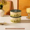 Tazón de Cerámica de Grado Alimenticio con Tapa, Juego de Tres Piezas, Lonchera para Microondas, Caja para Frutas, Tazón para Fideos Instantáneos, Caja de Regalo, Regalo Souvenir