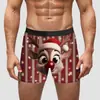 Aliexpress Amazon Regalo Navideño Transfronterizo Año Nuevo Ropa Interior para Hombre Pantalones Cortos de Seda de Leche de Cintura Media Alta Elásticos Transpirables
