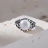 Yuebao Joyería Perla de Agua Dulce Natural Plata de Ley S925 Flor de Loto Estilo Chino Lujo Ligero Gama Alta Otoño e Invierno Colgante Anillo Pendientes