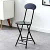 Silla Plegable Silla de Comedor Doméstica Silla Simple Silla de Ocio con Respaldo Taburete de Dormitorio Silla de Balcón Taburete Redondo Portátil para Adultos