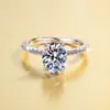 Anillo Transfronterizo de Plata de Ley 925 con Moissanita Oval Simulada de Lujo Ligero para Mujer, Anillo con Forma de Huevo de Paloma de 1/2/3/5 Quilates