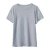 Camiseta de Manga Corta para Mujer con Hombros Normales, Cuello Redondo Estilo Francés, Verano 2026, Manga Corta Elástica, Ajuste Ceñido, Estilo Hot Girl, Crop Top Adelgazante