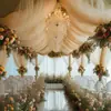 Cortina de Gasa de Malla Grande Transfronteriza Decoración de Escenario para Bodas al Aire Libre Fondo Cortina de Boda Dropshipping