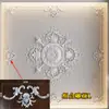 Moldura decorativa de PU francesa, canto com flor, acabamento de flor, moldura de borda de parede de fundo, escultura, não é gesso, teto rebaixado, superfície superior, flor central