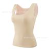 Chaleco Cálido para Mujer con Forro Polar Engrosado Otoño e Invierno Algodón Acanalado Encaje Talla Grande Sin Mangas Top Interior Camiseta Base