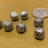 Cuentas Espaciadoras Plateadas y Colgantes con Forma de Flor para Pulseras y Collares, Amuletos Auspiciosos y de la Suerte