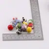 Gato de la Suerte con Forma de Y Flor Pintada a Mano en Cerámica Agujero Horizontal Cuentas Sueltas Cuentas para Pulsera DIY Colgante Decoración de Coche Cuentas para Joyería
