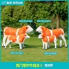 Escultura de Modelo de Vaca Simmental Realista de Fibra de Vidro para Exterior Decoração de Animal para Gramado e Jardim Ornamento de Vaca Limousine
