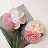 Luz de Hada de Verano Original Gasa Rosa Flor Doble Clip DIY Diadema Banda para el Cabello Tocado Ropa Accesorios de Flor