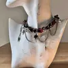 Gargantilla de Cuero con Remaches Metálicos de Alta Resistencia Punk Estilo Europeo y Americano Envolvente para Mujer Y2K Subcultura Diseño de Nicho Collar