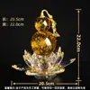 Ornamento de Cristal de Cabaça Amarela em Estoque com Lótus Roxo para Decoração de Casa, Sala de Estar, Entrada, Conta de Vídeo do Tiktok, Dropshipping de Peça Única