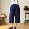 Pantalones Cortos de Gasa de Algodón de Doble Capa para Mujer, Pantalones de Pierna Ancha de Verano, Suaves, Amigables con la Piel, Transpirables, Absorbentes de Sudor, Algodón Puro, Cintura Elástica, Pantalones Casuales