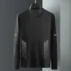 [Envío Rápido] Camiseta de manga larga de peso pesado de 220 g, capa base unisex para primavera y otoño, color liso, blanco, corte holgado, cuello redondo