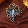 Broche de Flor Hueca de Cristal Vintage Pin Antiguo de Pedrería Hebilla Abrigo Chaqueta Traje Accesorios Ramillete