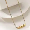 Collar Minimalista Colgante Pequeño de Berenjena Acero Inoxidable 304 Versátil Geométrico de Gama Alta Acero de Titanio Chapado en Oro 18K Joyería al por Mayor