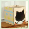 Rascador para gatos en forma de cubo, no suelta pelo, de doble capa, casa de cartón para gatos tridimensional, casa de juguete de cartón para gatos integrada