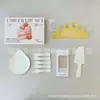Caixa de presente com conjunto de louças de aniversário, conjunto de cinco peças, pratos de papel para padarias e confeitarias, combinação de talheres e pratos descartáveis