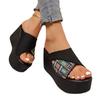 Chanclas de cuña de gran tamaño para mujer de comercio exterior transfronterizo, Sandalias de boca de pez con suela gruesa para mujer, Zapatos de mujer de color contrastante