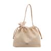 Bolso Tejido de Paja con Lazo Tejido para Mujer de Gran Capacidad 2025 Nuevo Bolso de Hombro de Verano Clase Textural Bolso Tote para Viaje