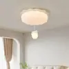 Estilo Crema Oso Lámpara de Araña para Habitación Infantil Lámpara de Nube Niño Niña Lámpara Cálida para Habitación de Bebé Protección Ocular Lámpara para Dormitorio Infantil