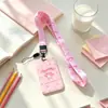 Cordón con tarjetero para comida de estudiante de dibujos animados Sanrio Pompompurin Pochacco Kuromi