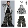 Roupas de Performance Hip-Hop para Crianças, Jaquetas Hip-Hop Elegantes para Meninos Outono e Inverno, Roupas da Moda para o Dia de Ano Novo, Marca da Moda Hiphop para Crianças, Roupas para Crianças